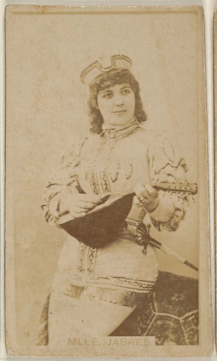 Mlle. Jabres, from the Actors and Actresses series (N45, Type 8) for Virginia Brights Cigarettes — Allen & Ginter