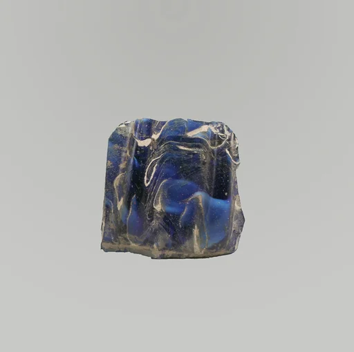 Glass mosaic ribbed bowl fragment
