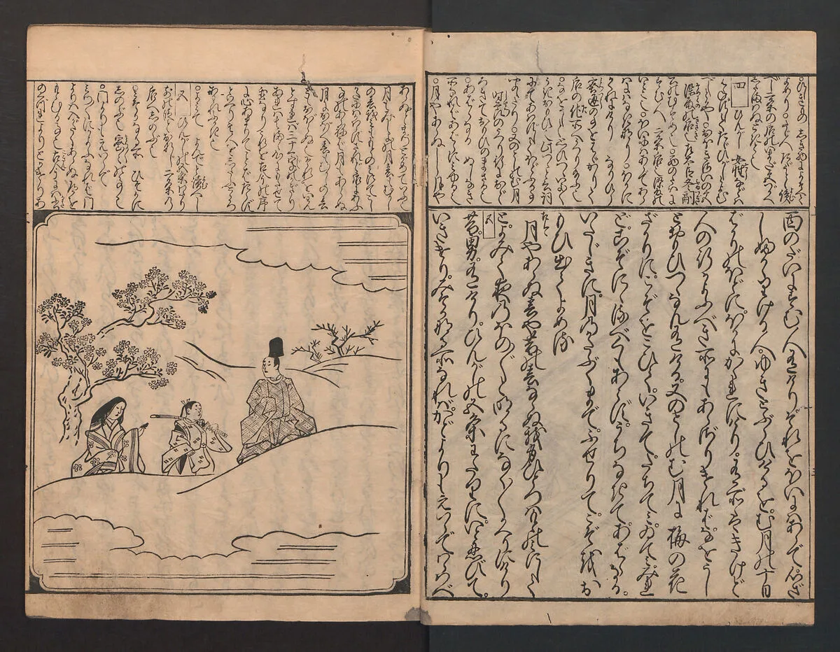 伊勢物語頭書抄|Tales of Ise with Annotations (Ise Monogatari tōsho shō) — Hishikawa Moronobu 菱川師宣