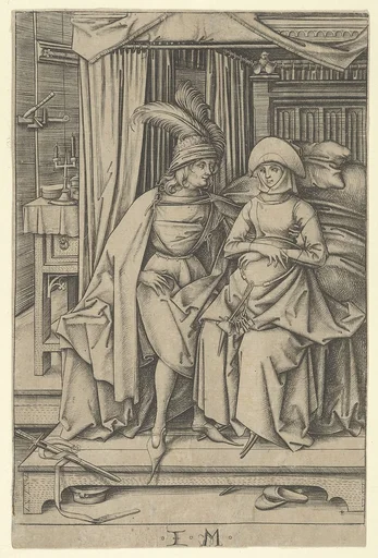 Couple Seated on a Bed, from Scenes of Daily Life