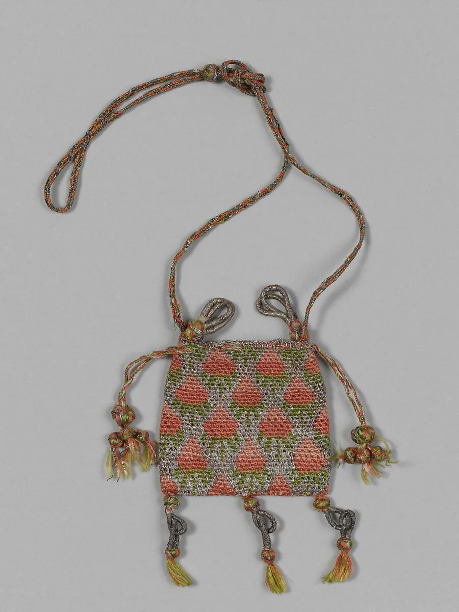 Needle lace purse — Unknown