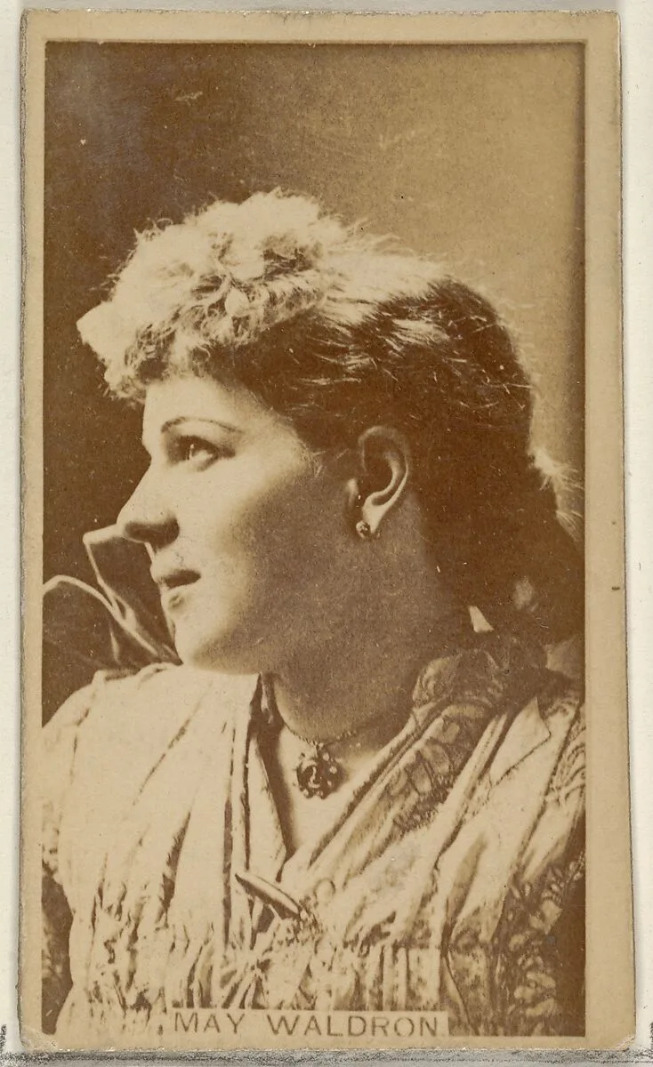 May Waldron, from the Actors and Actresses series (N45, Type 8) for Virginia Brights Cigarettes — Allen & Ginter