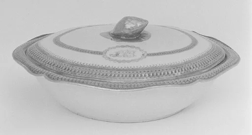 Dish with cover (part of a service)