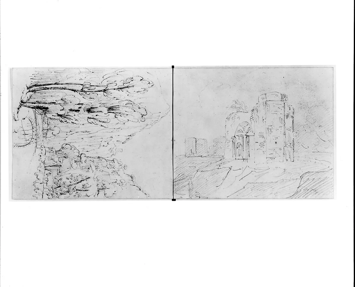 View of Gorge (from Sketchbook) — John William Casilear