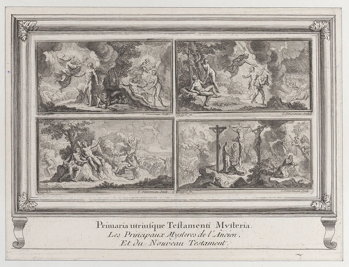 Four Biblical scenes: the main mysteries of the Old and New Testaments (Les principaux mystères de l'ancien et du nouveau testament) — Antoine Coypel|Charles Simmoneau