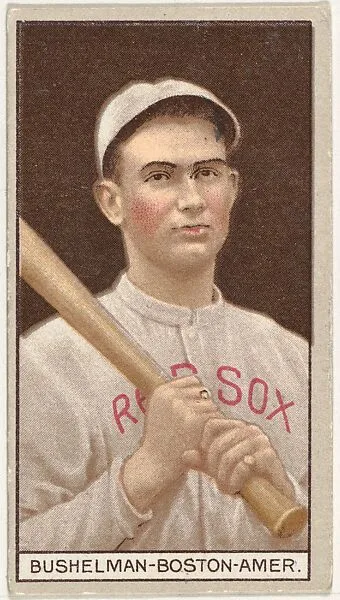 J.F. Bushelman, Boston, American League, from the Brown Background series (T207) for the American Tobacco Company — American Tobacco Company