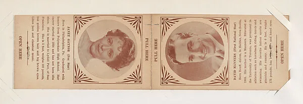 Janet Gaynor and David Manners from Star Folders Special Cards (W439) — Unknown