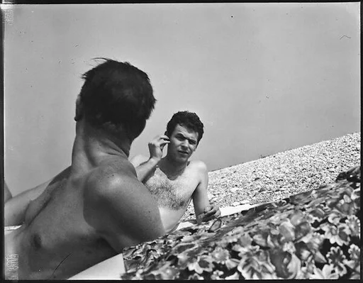 [James Agee and Wilder Hobson, Old Field, Long Island, New York]