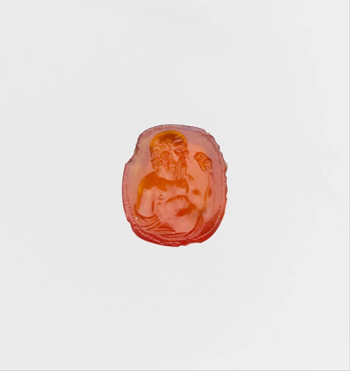 Carnelian engraved gem with a portrait of Sokrates — Unknown