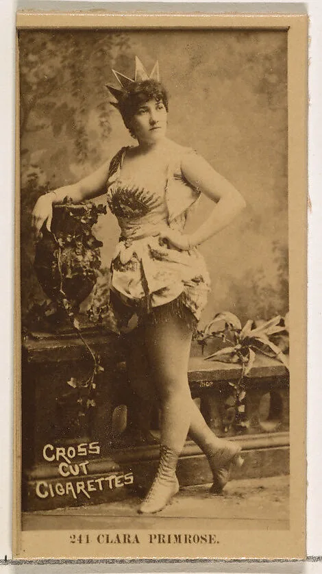 Card Number 241, Clara Primrose, from the Actors and Actresses series (N145-2) issued by Duke Sons & Co. to promote Cross Cut Cigarettes — W. Duke, Sons & Co.