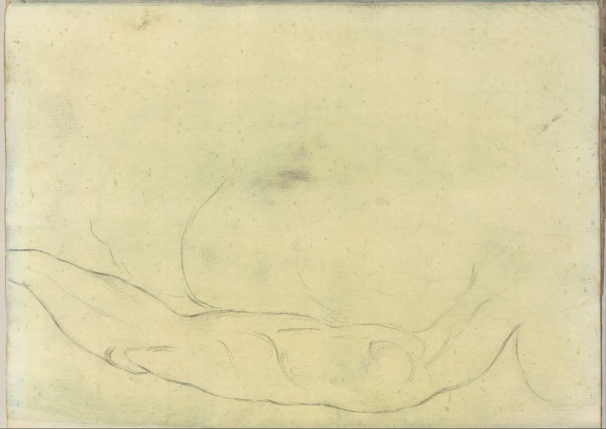Sketches of Male Bodies, possibly after Michelangeolo (Smaller Italian Sketchbook, leaf 18 recto) — Joseph Wright (Wright of Derby)