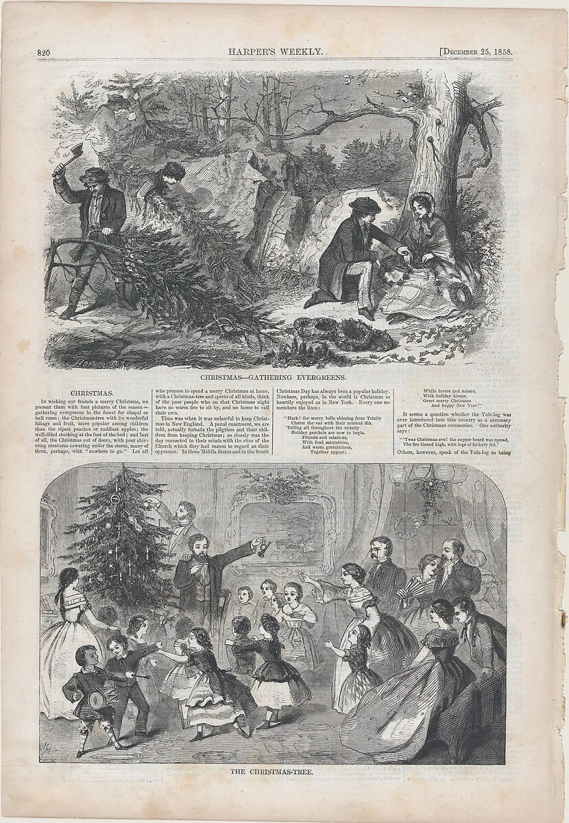 The Christmas Tree (from "Harper's Weekly," Vol. II) — Harper's Weekly|Winslow Homer|Harper & Brothers