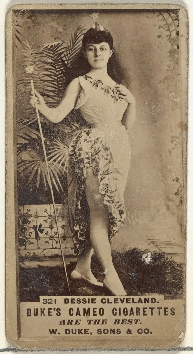 Card Number 321, Bessie Cleveland, from the Actors and Actresses series (N145-5) issued by Duke Sons & Co. to promote Cameo Cigarettes — W. Duke, Sons & Co.