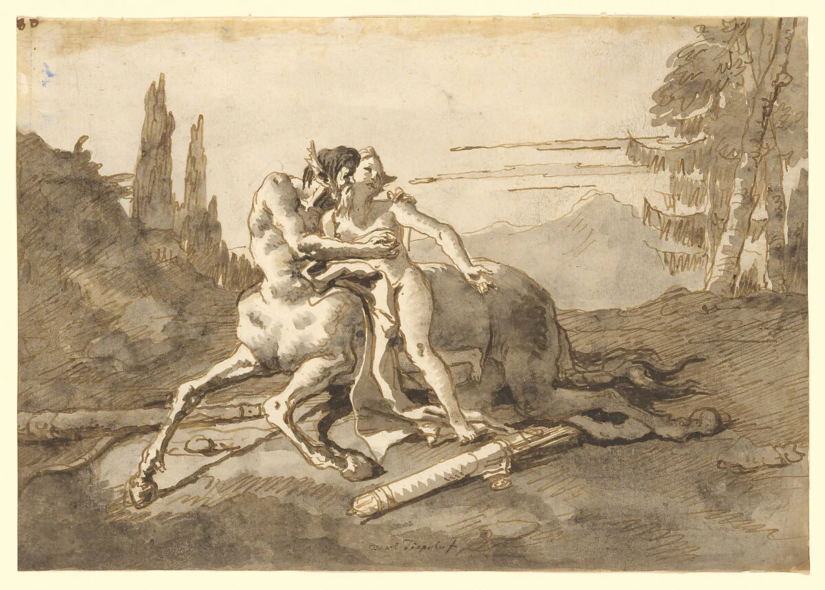 Centaur Embracing Nymph in a Wild Landscape — Giovanni Domenico Tiepolo