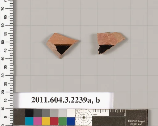 Terracotta fragments of kylikes (drinking cups)
