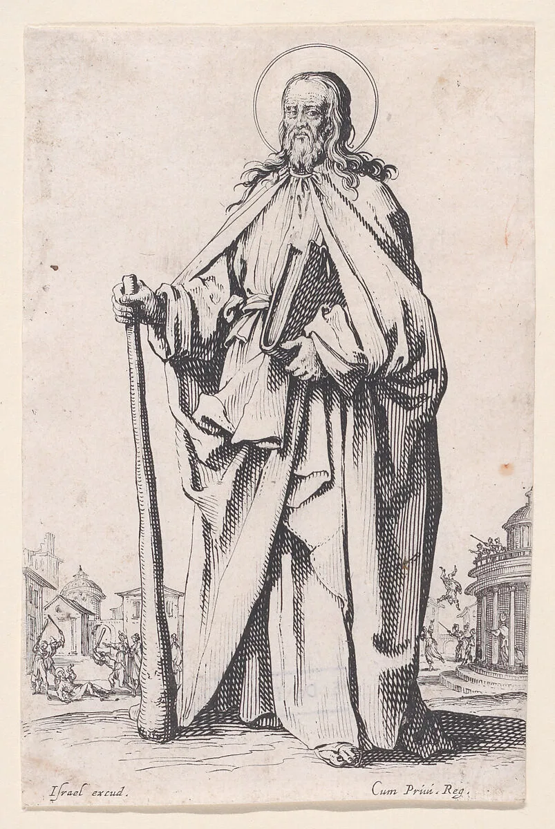 St. James Minor, from Les Grands Apôtres Debout, Représentant Le Sauveur, La Bienheureuse Marie et Les Saints Apôtres (The Large Standing Apostles, Representing The Savior, The Blessed Mary and The Apostles) — Jacques Callot|Israël Henriet