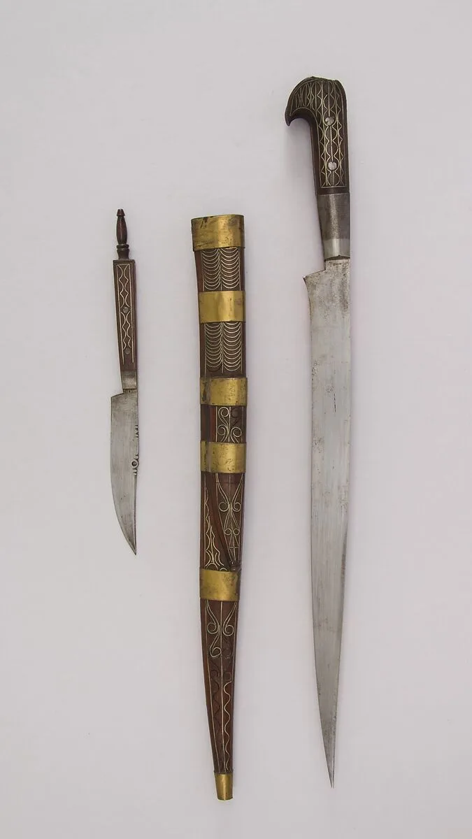 Knife with Sheath and Small Knife — Unknown