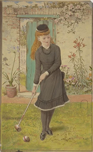 Girl Playing Croquet