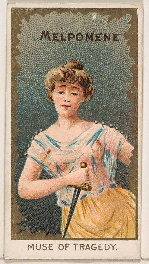 Melpomene, Muse of Tragedy, from the Goddesses of the Greeks and Romans series (N188) issued by Wm. S. Kimball & Co. — William S. Kimball & Company|Ketterlinus Lithography Company