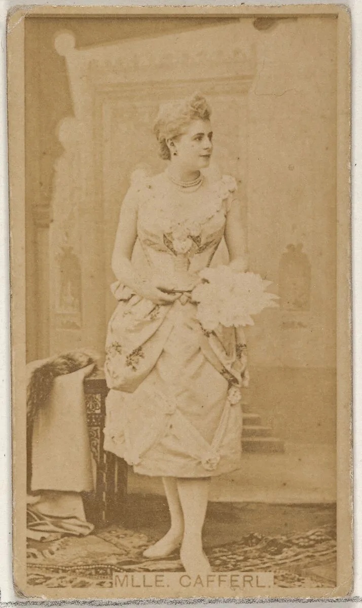 Mlle. Cafferl, from the Actors and Actresses series (N45, Type 8) for Virginia Brights Cigarettes — Allen & Ginter