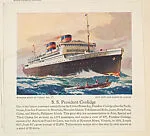 S. S. President Coolidge, No. 17, collector card from the Wonder Ships of Today series (D90), issued by the Kelley Baking Company — Kelley Baking Company