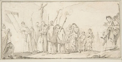 Illustration for a Book: Procession of Monks and Flagellants