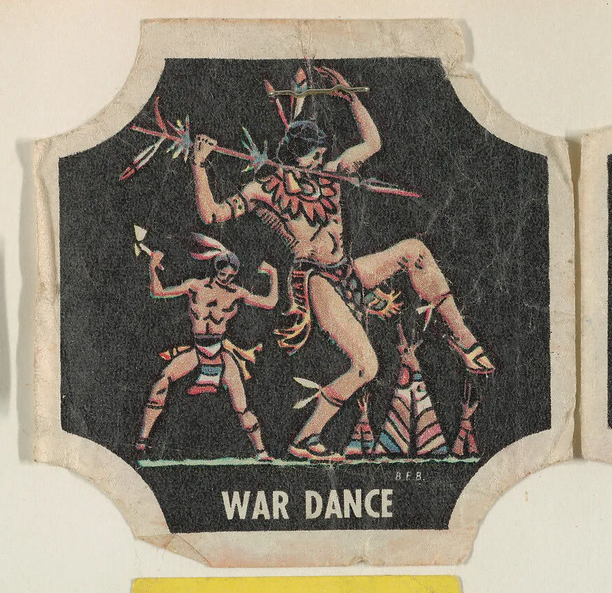 War Dance, from the Indians and Westerners bread end labels series (D290-10) — Unknown