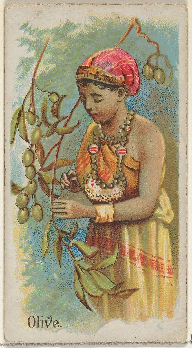 Olive, from the Fruits series (N12) for Allen & Ginter Cigarettes Brands — Allen & Ginter|George S. Harris & Sons