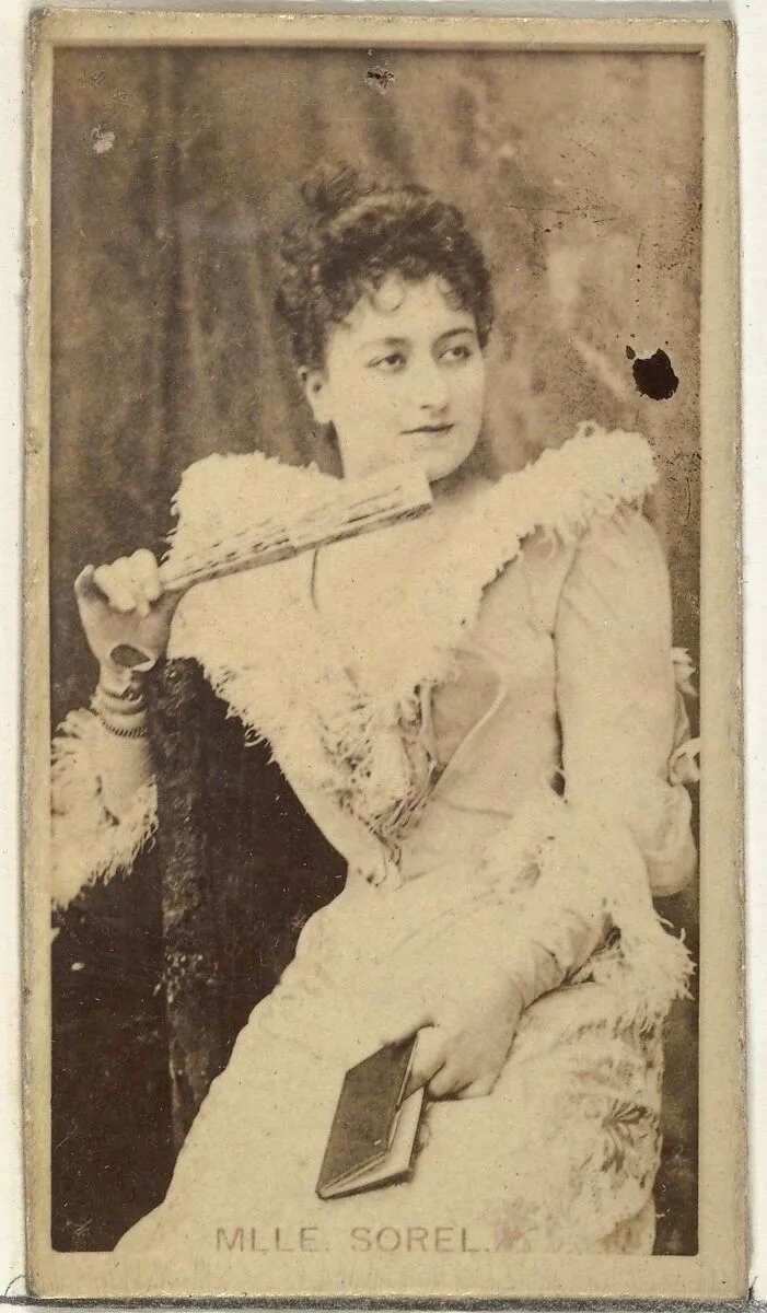 Mlle. Sorel, from the Actors and Actresses series (N145-8) issued by Duke Sons & Co. to promote Duke Cigarettes — W. Duke, Sons & Co.|American Tobacco Company