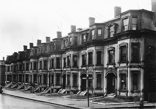 [Second Empire Row Houses on Cedar Street, Boston, Massachusetts]