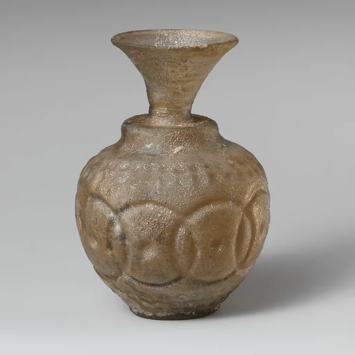 Glass flask decorated with intersecting circles