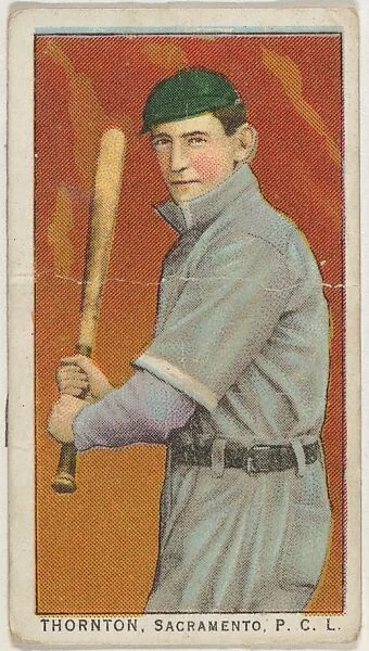 Thornton, Sacramento, Pacific Coast League, from the "Obak Baseball Players" set (T212), issued by the American Tobacco Company to promote Obak Mouthpiece Cigarettes — American Tobacco Company