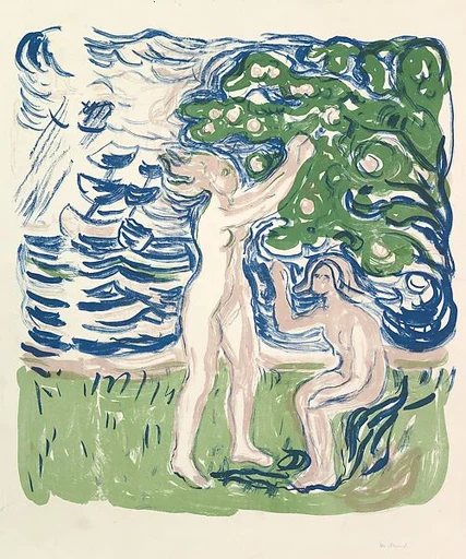 Girls Picking Apples