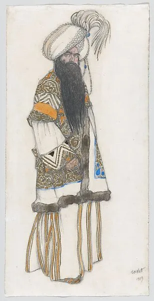 Costume Design for the 'Sultan Samarkand' for the Ballet 'Schéhérazade' — Léon Bakst