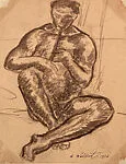 Untitled (man playing flute) — Abraham Walkowitz