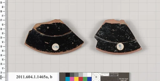 Terracotta fragments of kylikes (drinking cups)