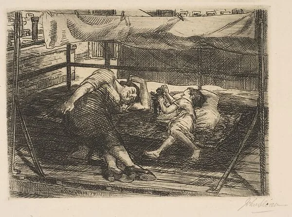 Woman and Child on the Roof — John Sloan