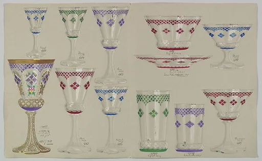 Designs for Glass Drinking Glasses and Tableware
