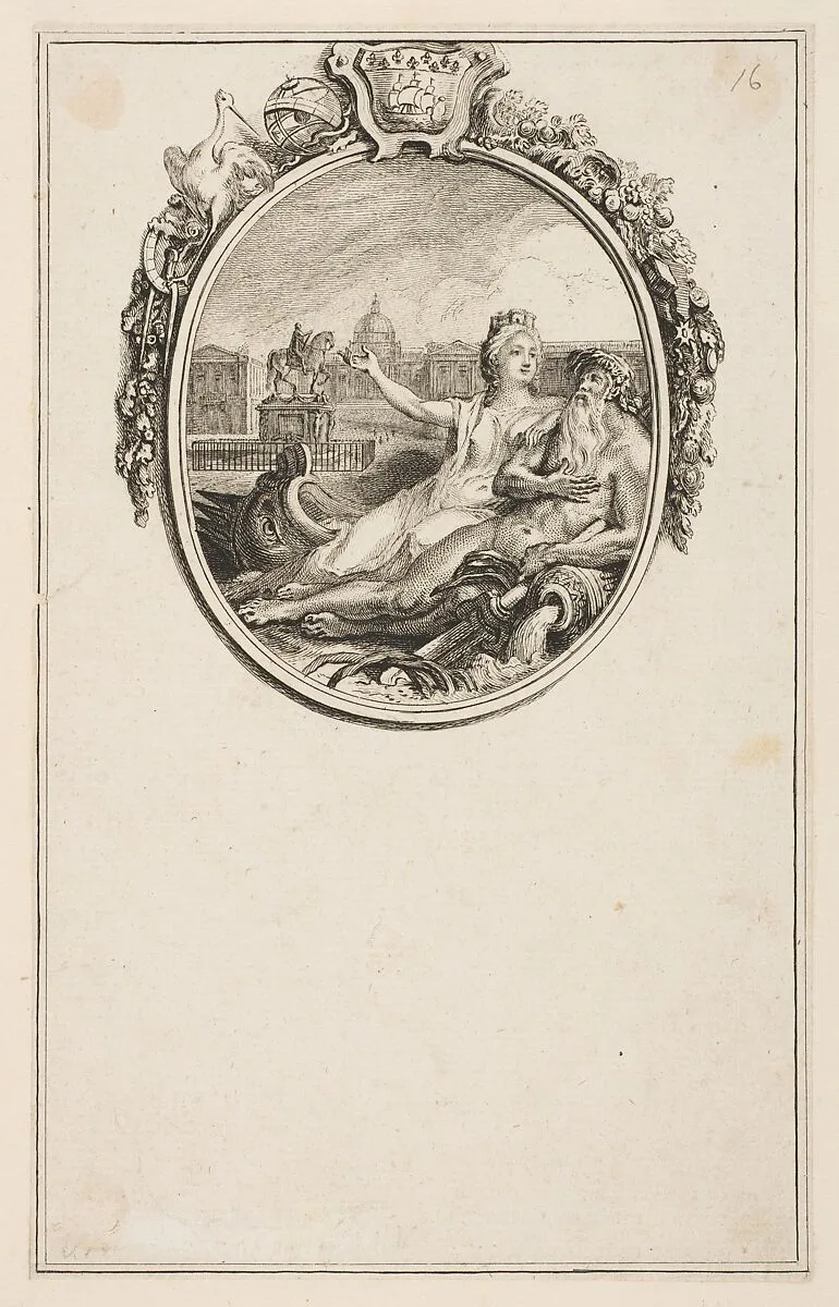Inauguration de la statue equestre de Louis XV — Gabriel de Saint-Aubin|Pierre Chenu