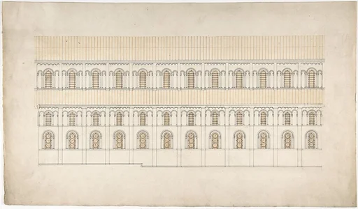 Elevation of a Pseudo-Romanesque Hall or Church