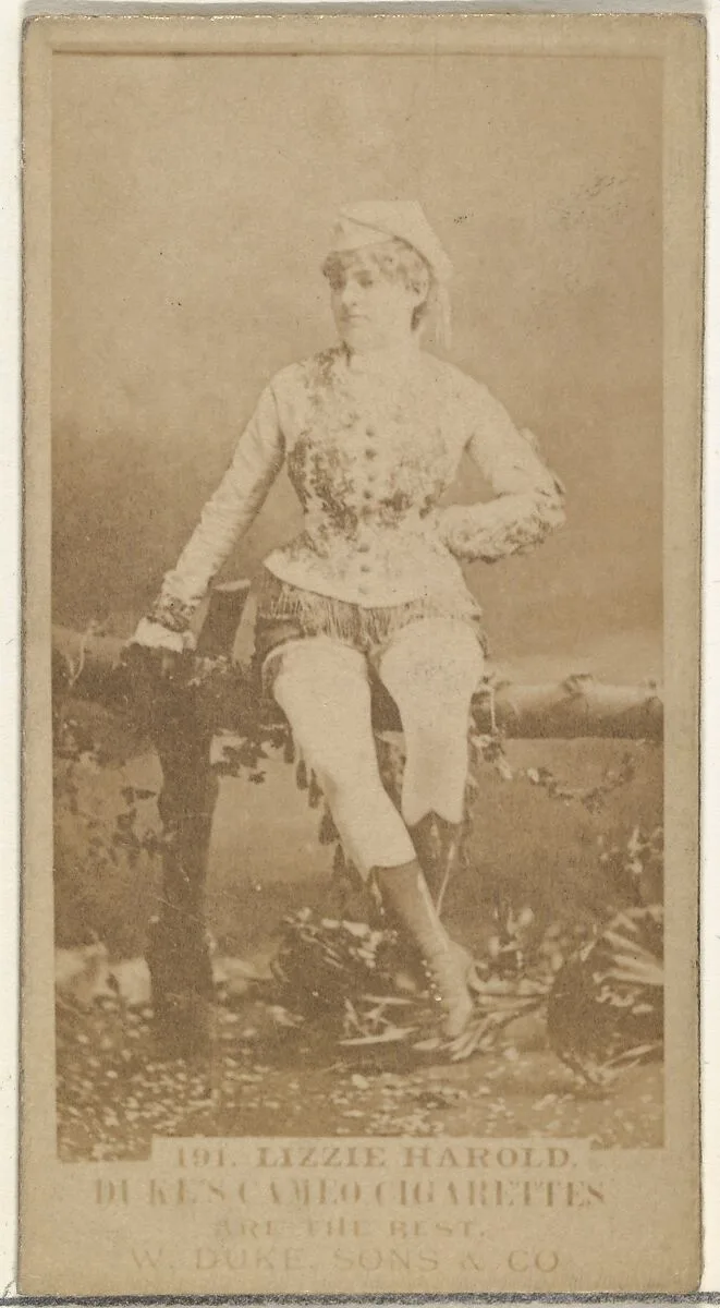 Card Number 191, Lizzie Harold, from the Actors and Actresses series (N145-5) issued by Duke Sons & Co. to promote Cameo Cigarettes — W. Duke, Sons & Co.