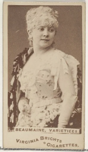 Beaumaine, Varietiees, from the Actors and Actresses series (N45, Type 1) for Virginia Brights Cigarettes