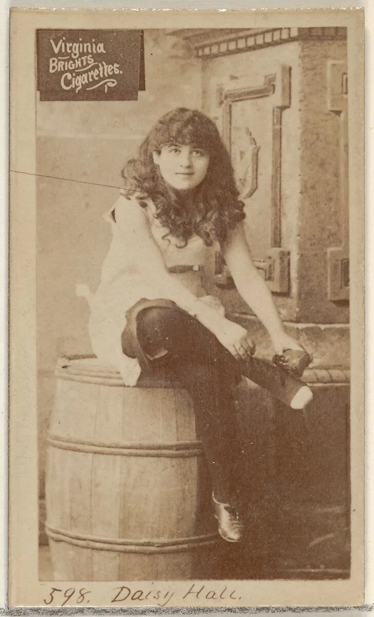 Card 598, Daisy Hall, from the Actors and Actresses series (N45, Type 2) for Virginia Brights Cigarettes — Allen & Ginter