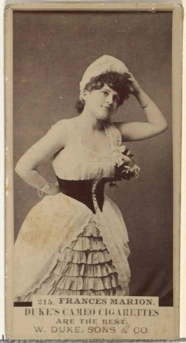 Card Number 215, Frances Marion, from the Actors and Actresses series (N145-5) issued by Duke Sons & Co. to promote Cameo Cigarettes — W. Duke, Sons & Co.