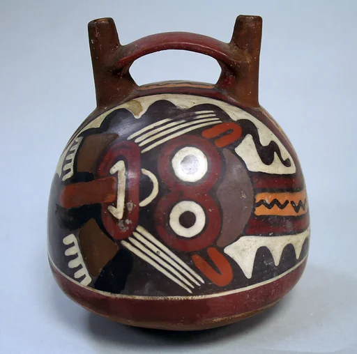 Double Spout and Bridge Bottle with Face