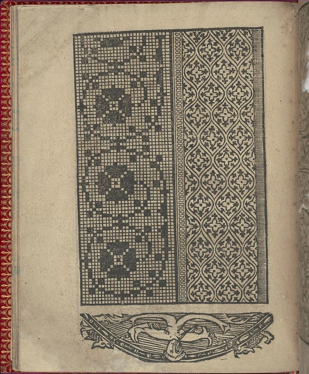 Ce est ung tractat de la noble art de leguille ascavoir ouvraiges de spaigne... page 21 (verso) — Willem Vosterman