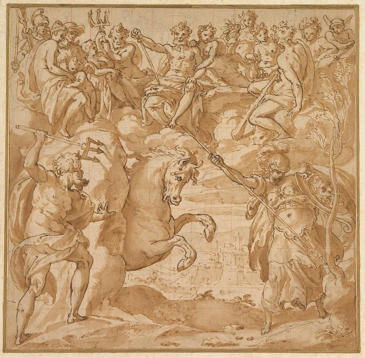 The Contest Between Athena and Poseidon for the Possession of Athens — Cesare Nebbia