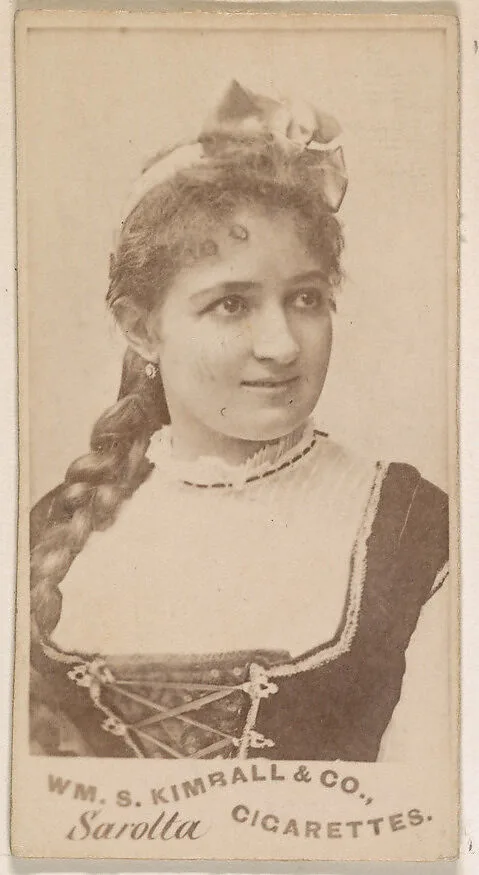 Miss Sarotta, from the Actresses series (N203) issued by Wm. S. Kimball & Co. — William S. Kimball & Company