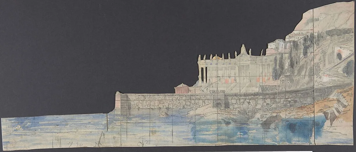 Design for a Stage Set at the Opéra, Paris — Eugène Cicéri