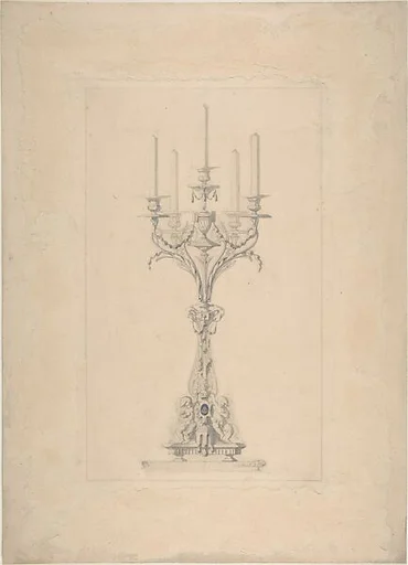 Design for a Five Branched Candlestick Supported by Putti